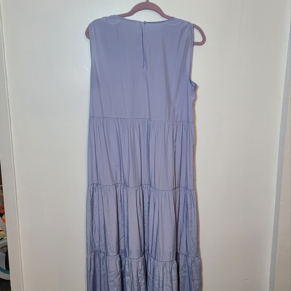 Mango Periwinkle Maxi Length Ruffled Dress Size 8 - Picture 2 of 6